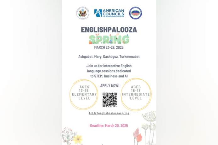  В Туркменистане стартовала регистрация на программу EnglishPalooza для школьников