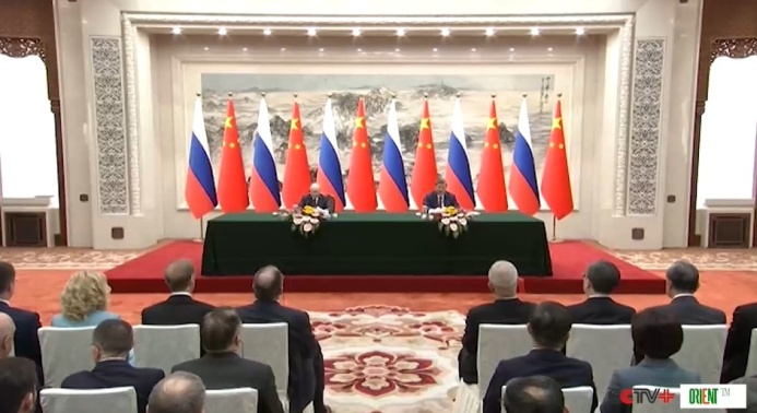  Си Цзиньпин и Владимир Путин совместно встретились с представителями СМИ